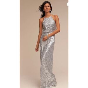 NWT anthropologie BHLDN Alana Dress
Size 4 Donna Morgan Wedding Platinum
Sequin
